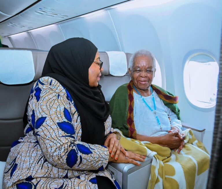 Rais Samia akutana na Mama Maria Nyerere safarini Angola uzinduzi  Hospitali ya Nyerere
